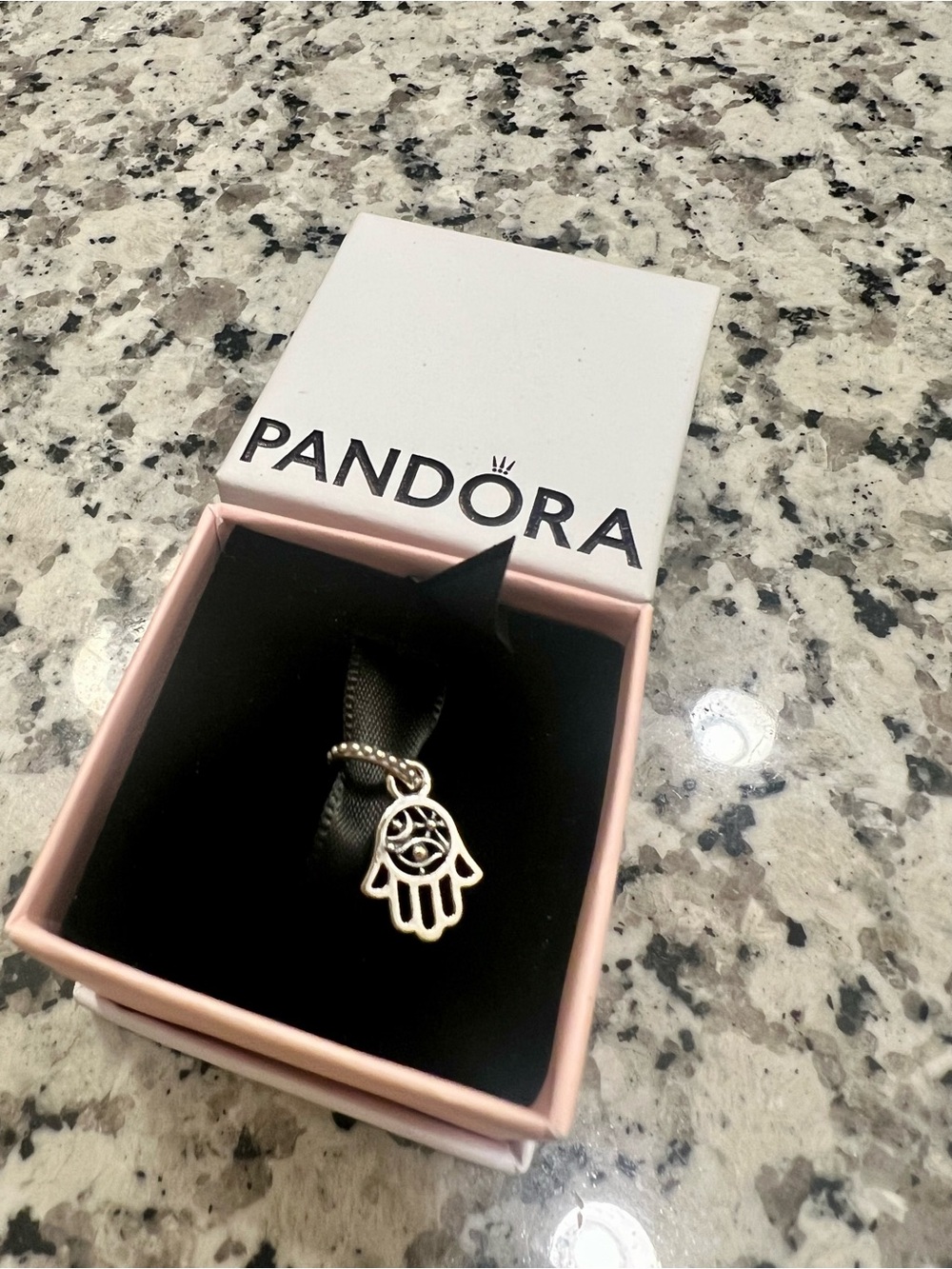 Pandora Silver Hamsa Hand Charm with Openwork Detail - Silver